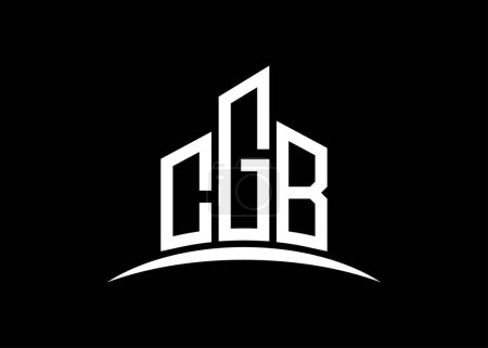 Téléchargez les photos : Lettre CGB building vector monogram logo design template. Forme du bâtiment logo CGB. - en image libre de droit
