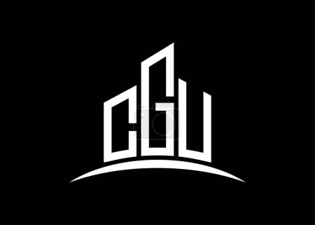 Photo for Letter CGU building vector monogram logo design template. Building Shape CGU logo. - Royalty Free Image