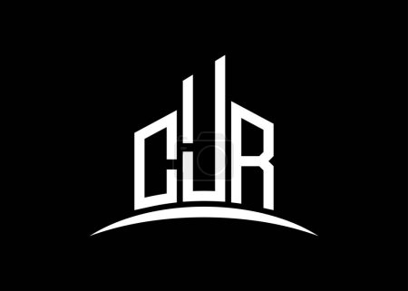 Téléchargez les photos : Modèle de conception de logo de monogramme vectoriel de bâtiment CJR lettre. Forme du bâtiment logo CJR. - en image libre de droit