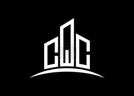 Téléchargez les photos : Lettre Modèle de conception de logo de monogramme vectoriel de bâtiment CQC. Forme du bâtiment logo CQC. - en image libre de droit