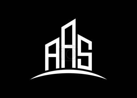 Ilustración de Carta AAS construcción vector monograma logotipo plantilla de diseño. Logotipo AAS en forma de edificio. - Imagen libre de derechos