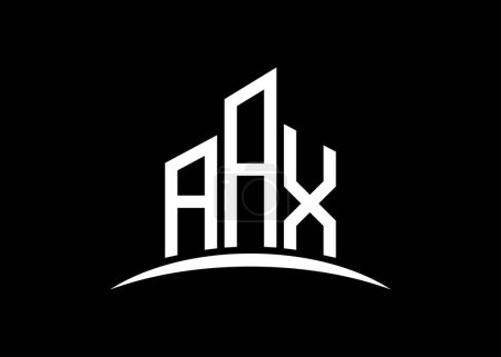 Téléchargez les photos : Modèle de conception de logo de monogramme vectoriel de bâtiment AAX lettre. Forme du bâtiment logo AAX. - en image libre de droit