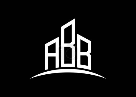 Téléchargez les illustrations : Modèle de conception de logo de monogramme vectoriel de bâtiment ABB lettre. Forme du bâtiment logo ABB. - en licence libre de droit