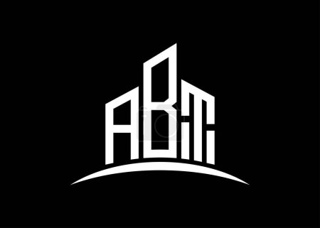 Téléchargez les photos : Modèle de conception de logo de monogramme vectoriel de bâtiment ABT lettre. Forme du bâtiment logo ABT. - en image libre de droit