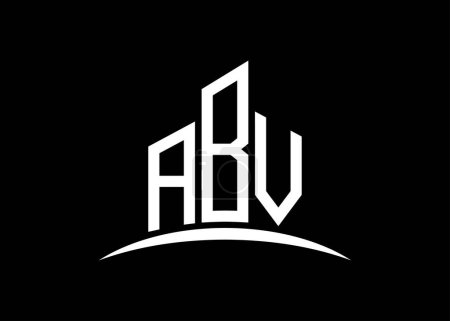 Ilustración de Carta ABV construcción vector monograma logotipo plantilla de diseño. Logo de Building Shape ABV. - Imagen libre de derechos