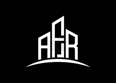Téléchargez les illustrations : Modèle de conception de logo de monogramme vectoriel de bâtiment AFR lettre. Forme du bâtiment logo AFR. - en licence libre de droit