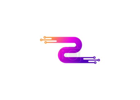 Ilustración de Carta Z Tecnología vector monograma logotipo plantilla de diseño. Letra Z molécula, ciencia y biotecnología Vector logo Diseño - Imagen libre de derechos