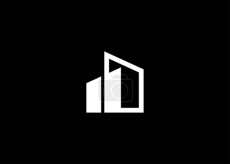 Téléchargez les photos : Modèle de conception de logo vectoriel de bâtiment minimal - en image libre de droit