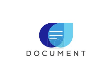 Photo for Minimal Document vector logo design template - Royalty Free Image
