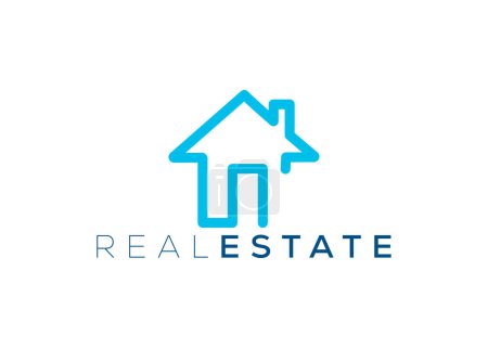 Photo for Minimalist real estate logo design vector template. Home property logo - Royalty Free Image