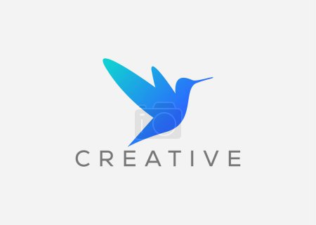 Illustration for Creative and minimal bird vector logo design template. Dove Flying logo. Pigeon vector - Royalty Free Image