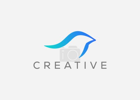 Modèle de conception de logo vectoriel oiseau créatif et minimal. Logo Dove Flying. Pigeon vecteur