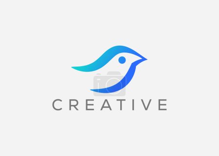 Kreative und minimale Vogel-Vektor-Logo-Design-Vorlage. Taubenflug-Logo. Taubenvektor
