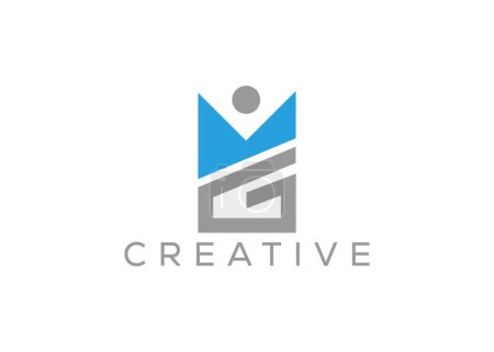 Minimalist letter M G logo design vector template. Creative M G vector