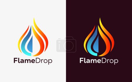 Minimalist Fire Flame drop logo design vector template. Modern colorful Fire Flame drop vector. water Crest, ingle logo