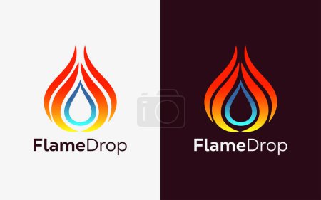 Minimalist Fire Flame drop logo design vector template. Modern colorful Fire Flame drop vector. water Crest, ingle logo