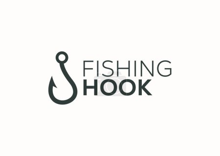Photo for Minimalist fishing hook logo design vector template. Fishing hook vector illustration. Modern fish hook logo - Royalty Free Image