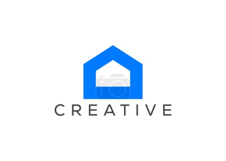 Plantilla vectorial de logotipo de Minimal Home. Icono Casa Moderna