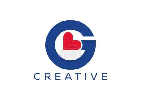 Minimaler Buchstabe G Love Logo Vektorvorlage