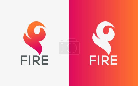 Minimalistisches Feuer Flammenvektor-Logo. Modernes buntes Bonfire Vektor Logo. abstrakte bunte Feuer-Logo
