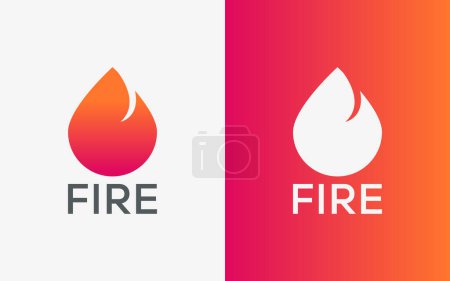 Logo minimalista del vector de llama de fuego. Moderno logotipo colorido Bonfire vector. abstracto colorido Fuego logo