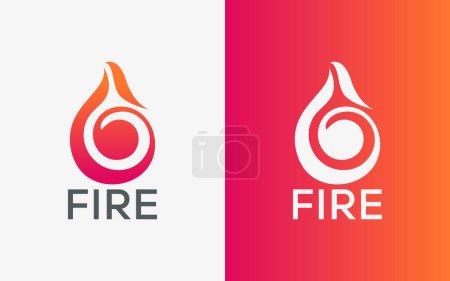 Minimalist Fire flame vector logo. Modern colorful Bonfire vector logo. abstract colorful Fire logo