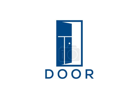 Plantilla de vector de logotipo de puerta creativa y mínima