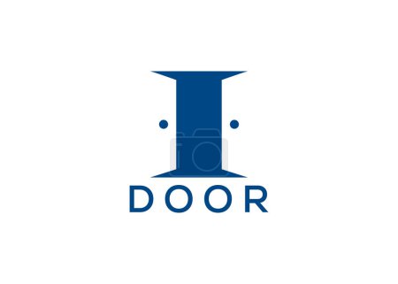 Plantilla de vector de logotipo de puerta creativa y mínima