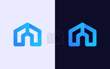 Modèle vectoriel de logo maison coloré créatif et minimal. Logo maison moderne