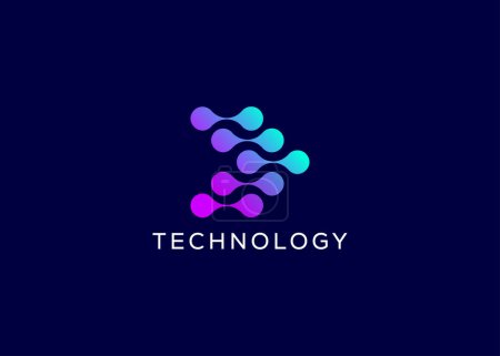Minimalist Technology vector logo. Modern Technology vector logo