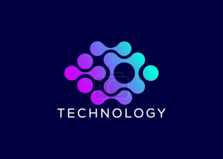 Minimalist Technology vector logo. Modern Technology vector logo