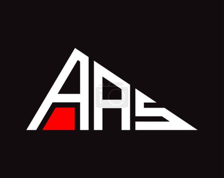 Ilustración de Forma de triángulo AAS letra logo diseño. - Imagen libre de derechos