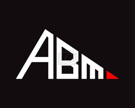 Illustration for Triangle shape ABM letter logo design. - Royalty Free Image