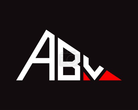 Ilustración de Forma triangular ABV letra logo diseño. - Imagen libre de derechos