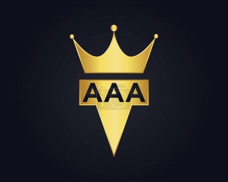 Téléchargez les illustrations : Forme de la couronne AAA vecteur conception de logo royal concept - en licence libre de droit