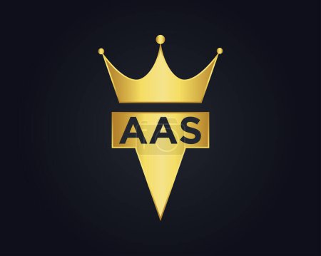 Ilustración de Forma de corona AAS vector Royal logo concepto de diseño - Imagen libre de derechos