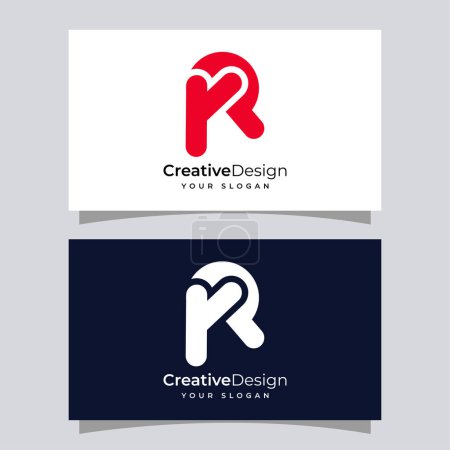 Lettre rr modèle de conception de logo d'entreprise