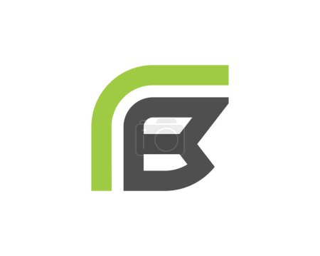 Minimal letter fb leaf logo template design 