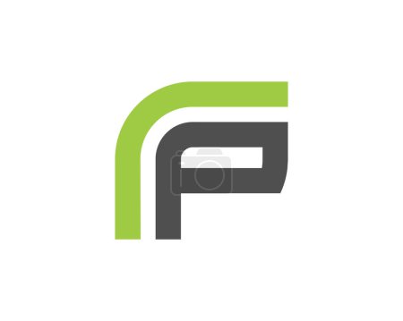 Minimal letter fp leaf logo template design 