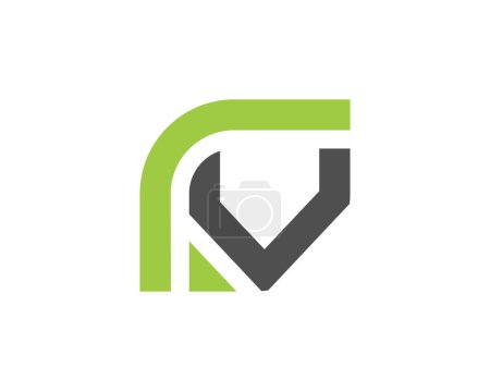Minimal letter fv leaf logo template design 