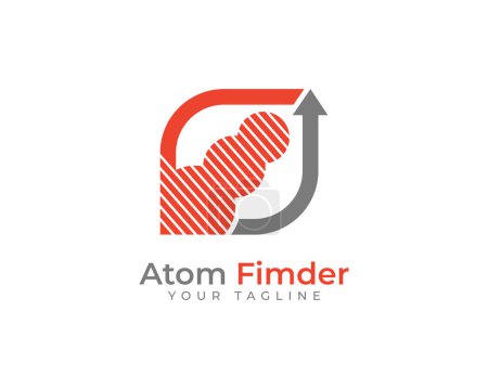 Téléchargez les illustrations : Modèle de conception vectoriel Atom Finder logo - en licence libre de droit