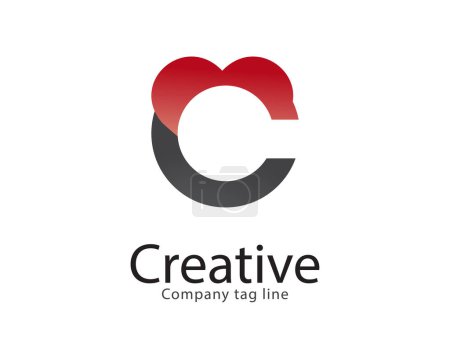 Téléchargez les illustrations : Modèle de logo vectoriel c love design - en licence libre de droit