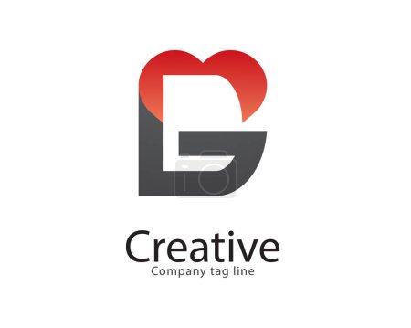 Téléchargez les illustrations : Modèle de logo vectoriel g love - en licence libre de droit