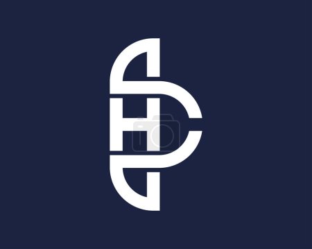 Letra hc diseño de plantilla de logotipo