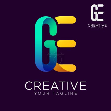 letter ge gradient colorful logo