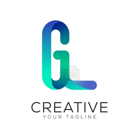 letter gl gradient colorful logo