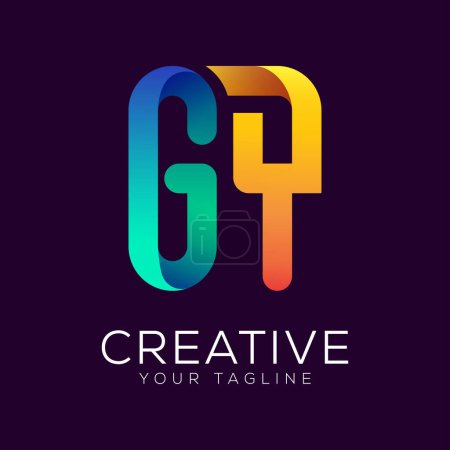 Buchstabe gq Farbverlauf buntes Logo
