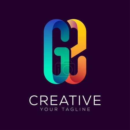 letter gz gradient colorful logo