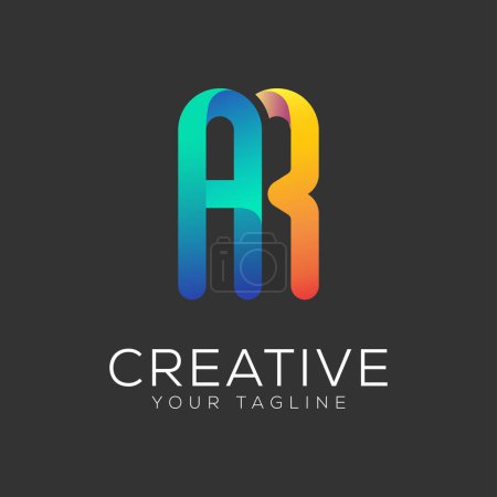 letter ar design gradient colorful logo 