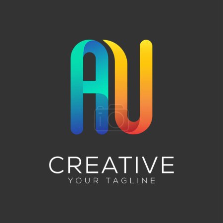 letter au design gradient colorful logo 